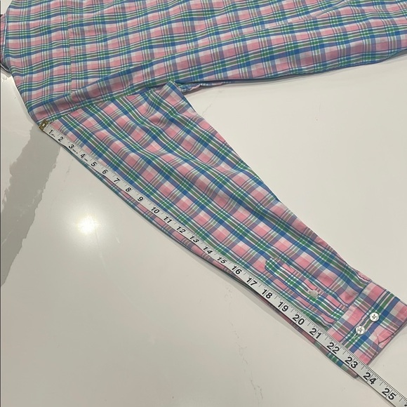Tommy Hilfiger Men's Pink and Blue Plaid Shirt - Picture 12 of 13